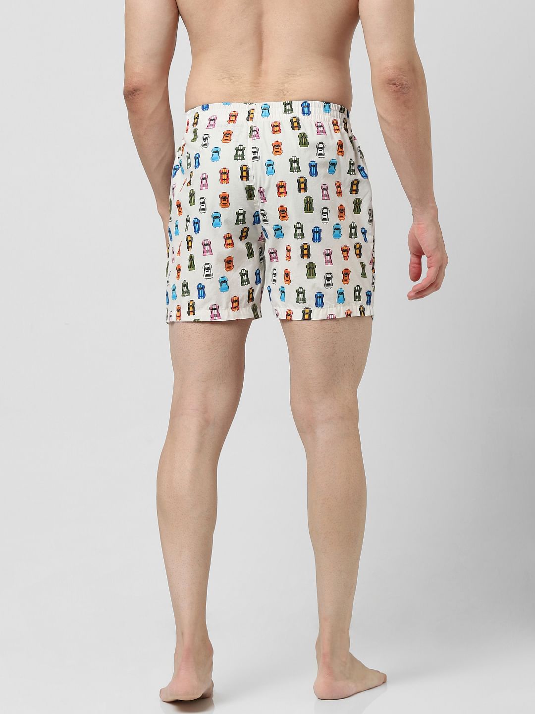 Beige Printed Boxers