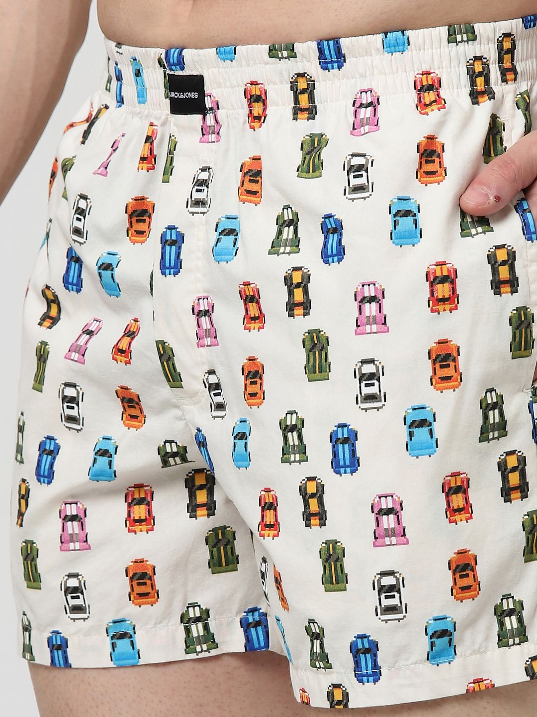 Beige Printed Boxers