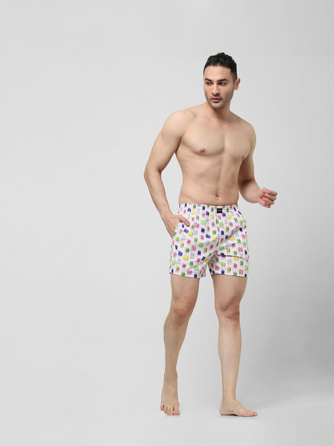 White Printed Boxers