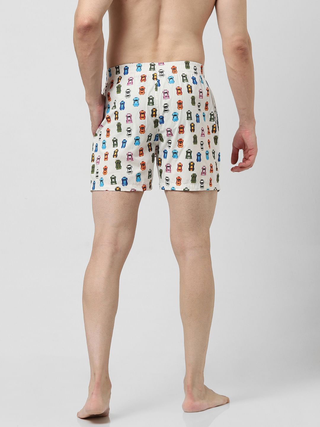 Beige Printed Boxers