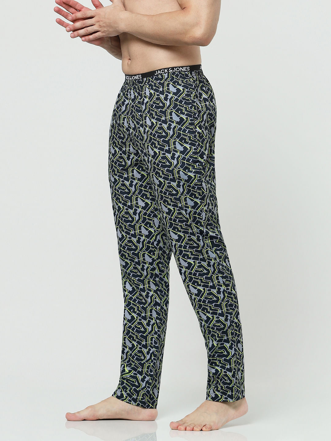 Dark Blue Printed Pyjamas