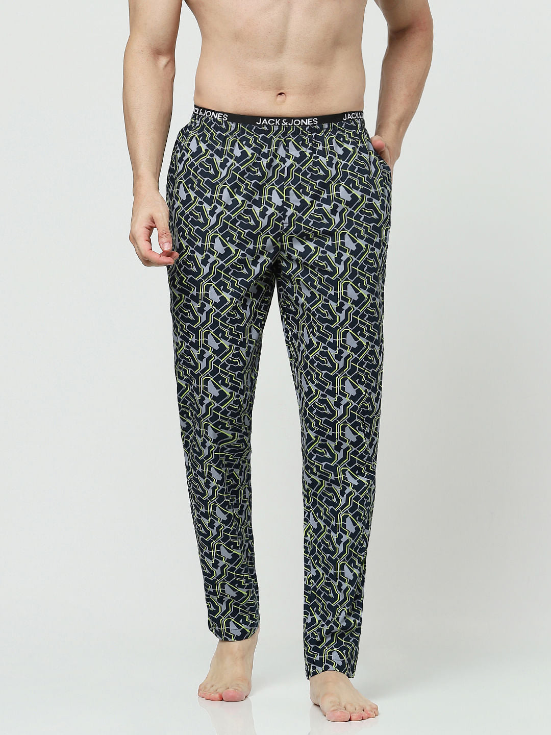 Dark Blue Printed Pyjamas
