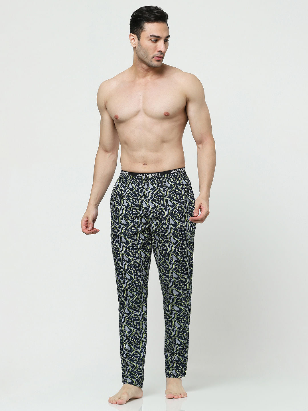 Dark Blue Printed Pyjamas