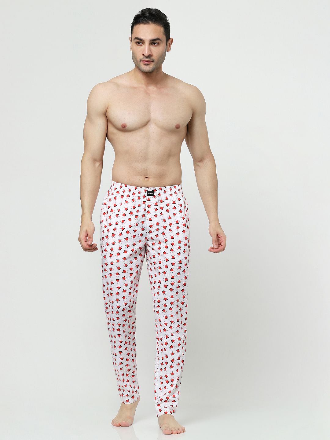 White Printed Cotton Pyjamas