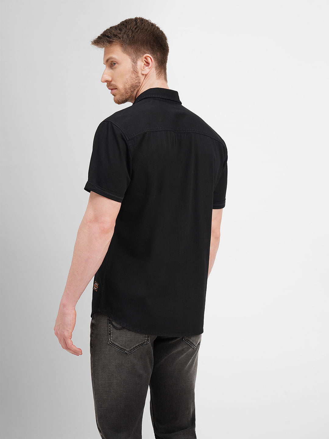 Black Badge Detail Short Sleeves Shirt