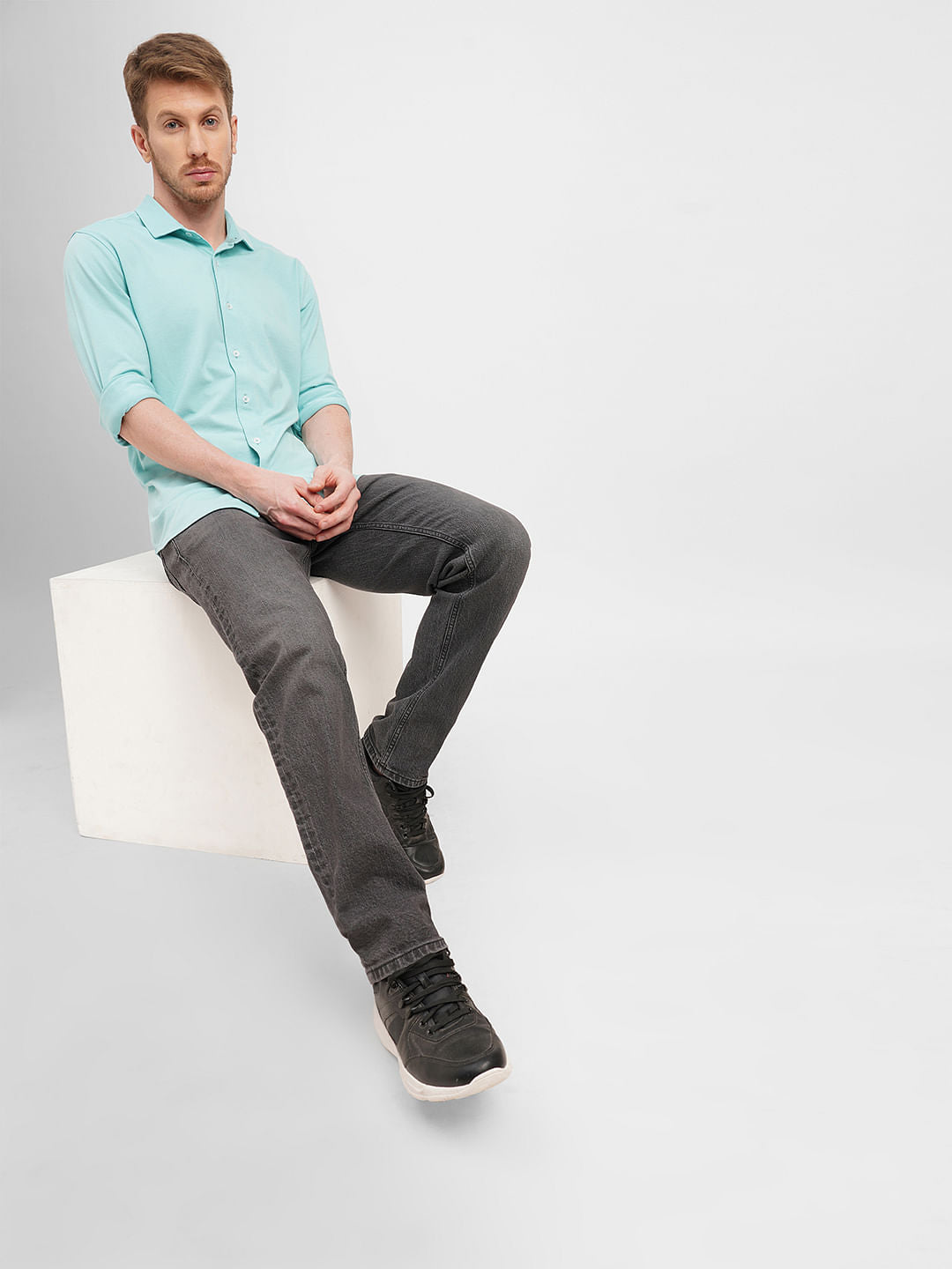 Sky Blue Full Sleeves Shirt - S