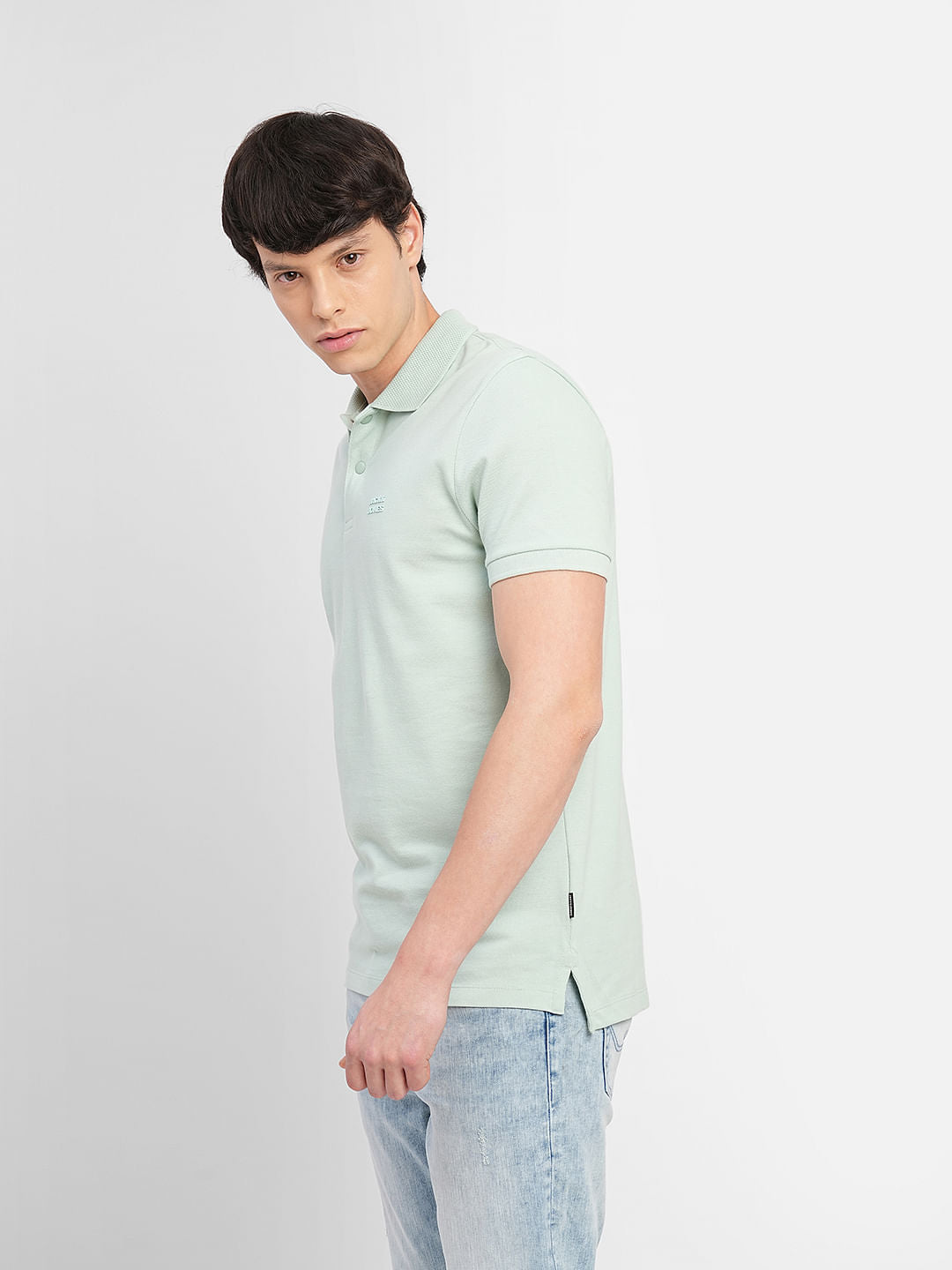 Green Logo Print Polo T-shirt