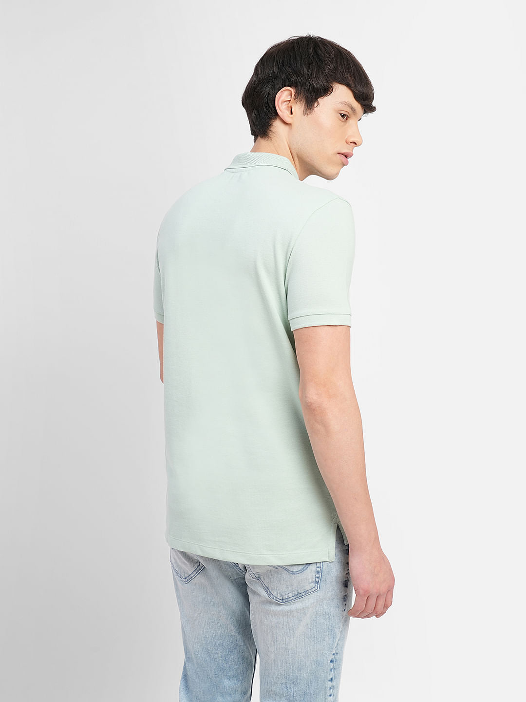 Green Logo Print Polo T-shirt