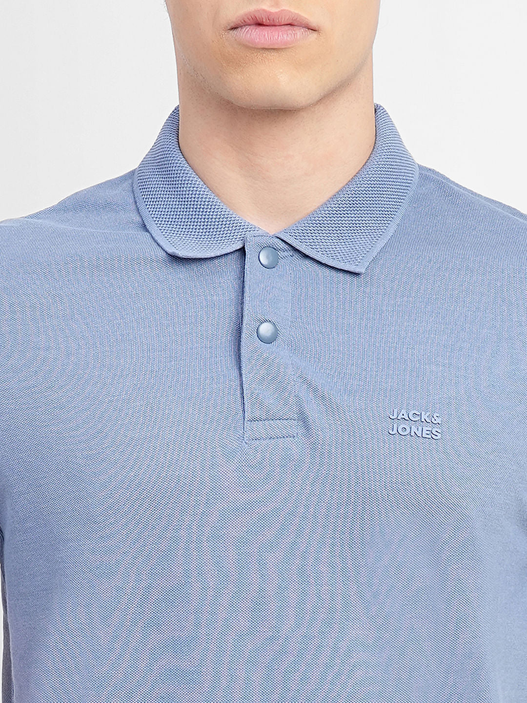 Blue Logo Print Polo T-shirt