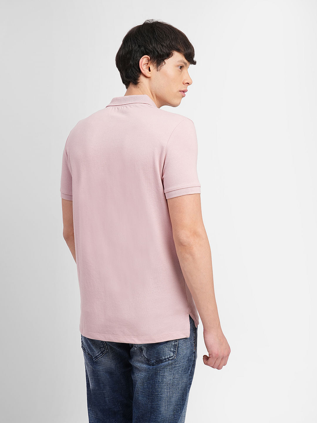 Pink Logo Print Polo T-shirt