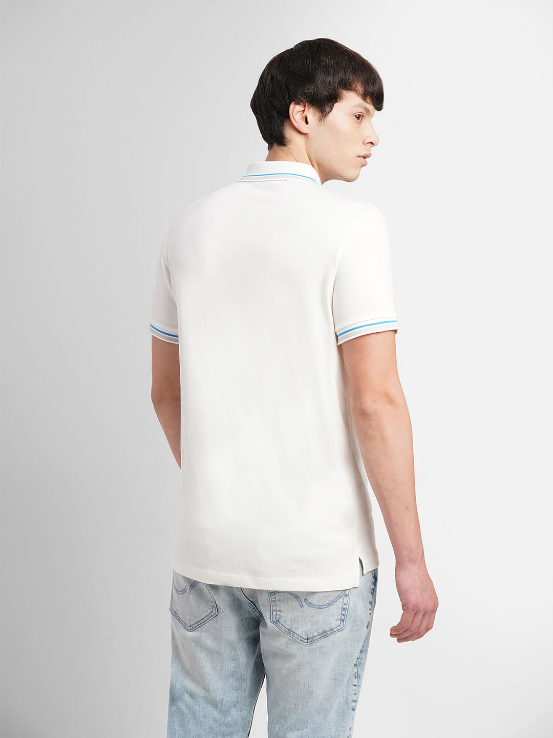 White Polo Neck T-Shirt