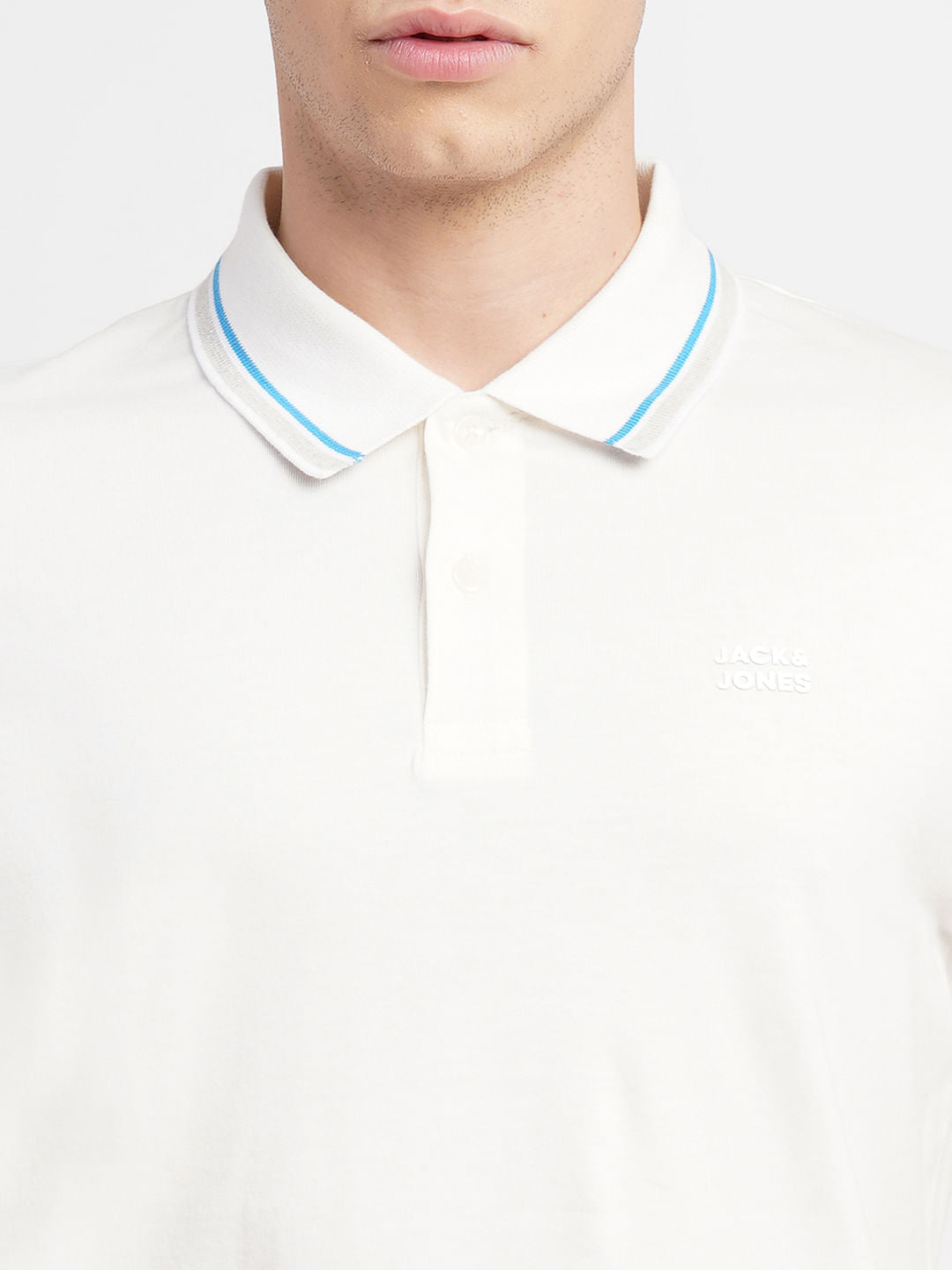 White Polo Neck T-Shirt