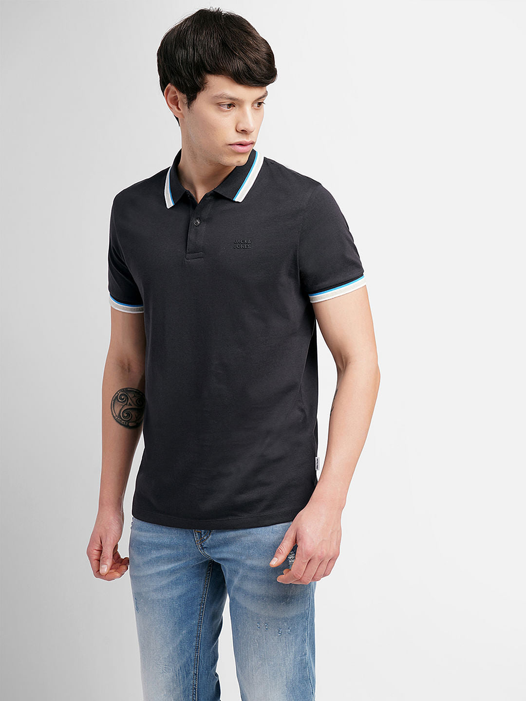Black Polo Neck T-Shirt