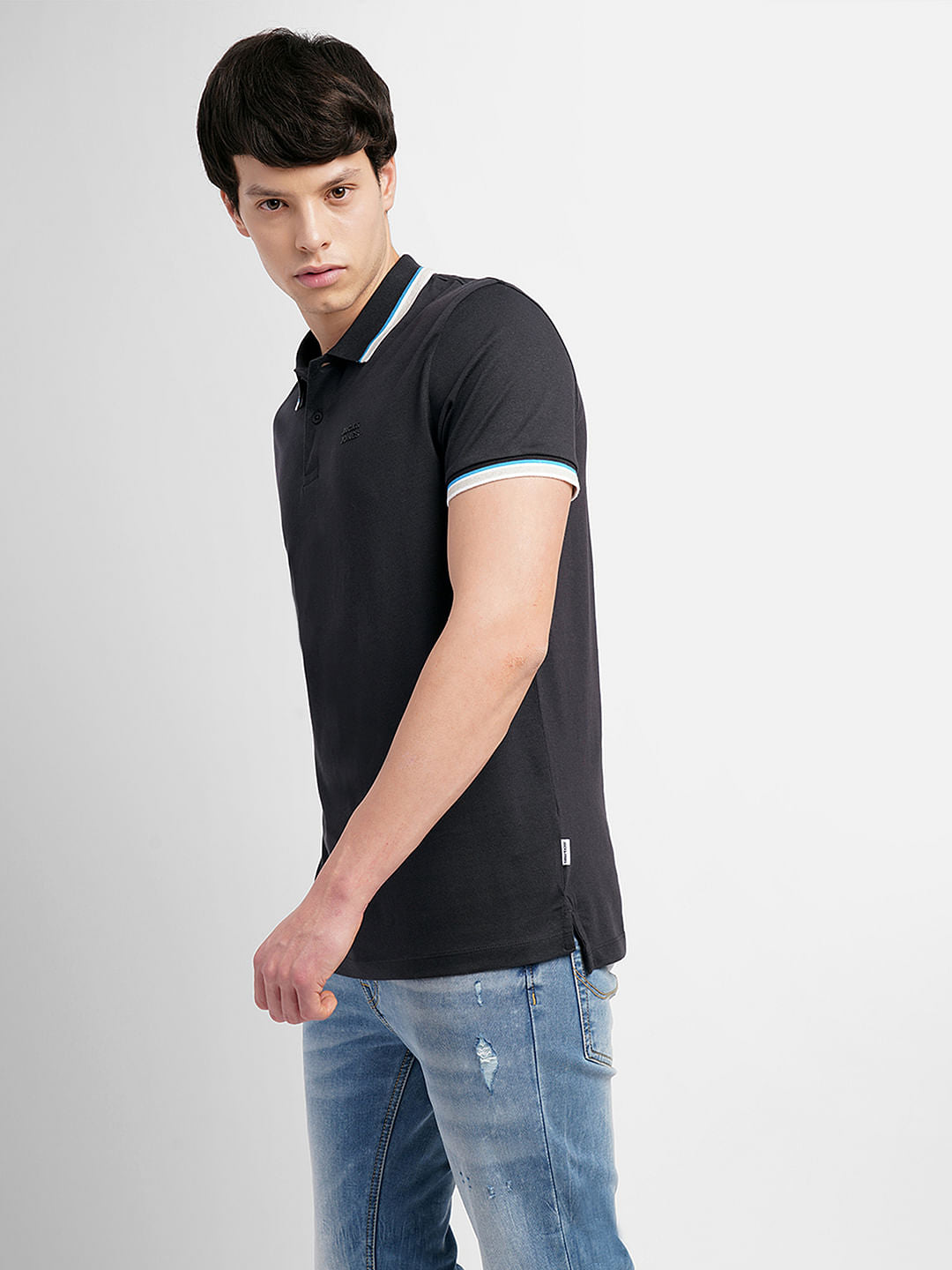 Black Polo Neck T-Shirt