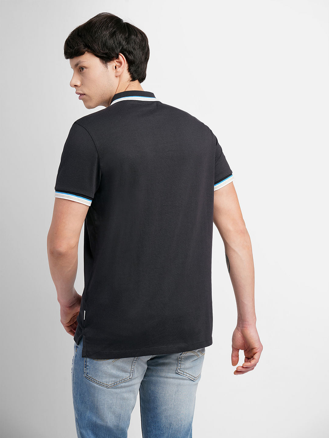 Black Polo Neck T-Shirt