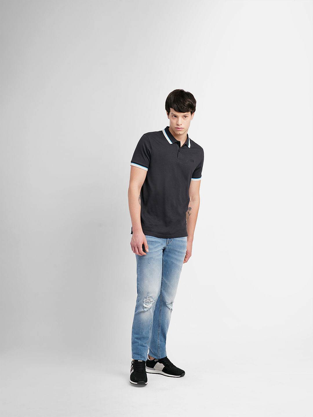 Black Polo Neck T-Shirt