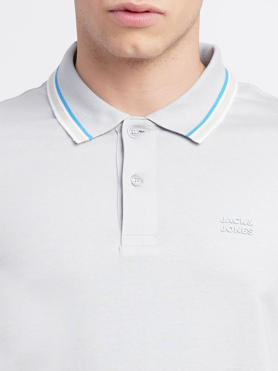 Grey Polo Neck T-Shirt
