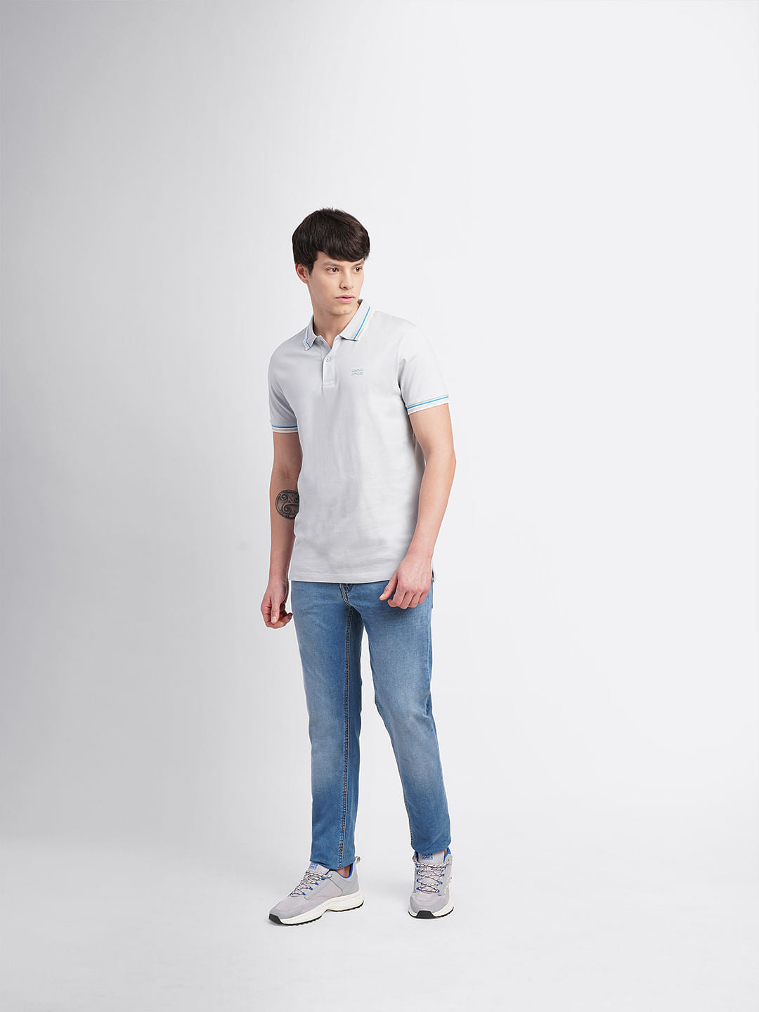 Grey Polo Neck T-Shirt