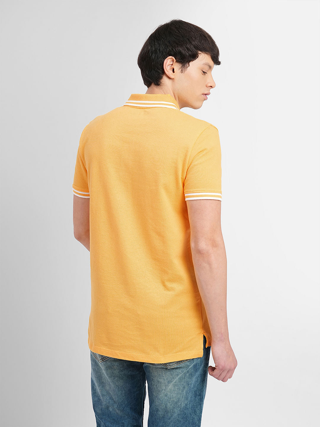 Yellow Contrast Tipping Polo T-shirt