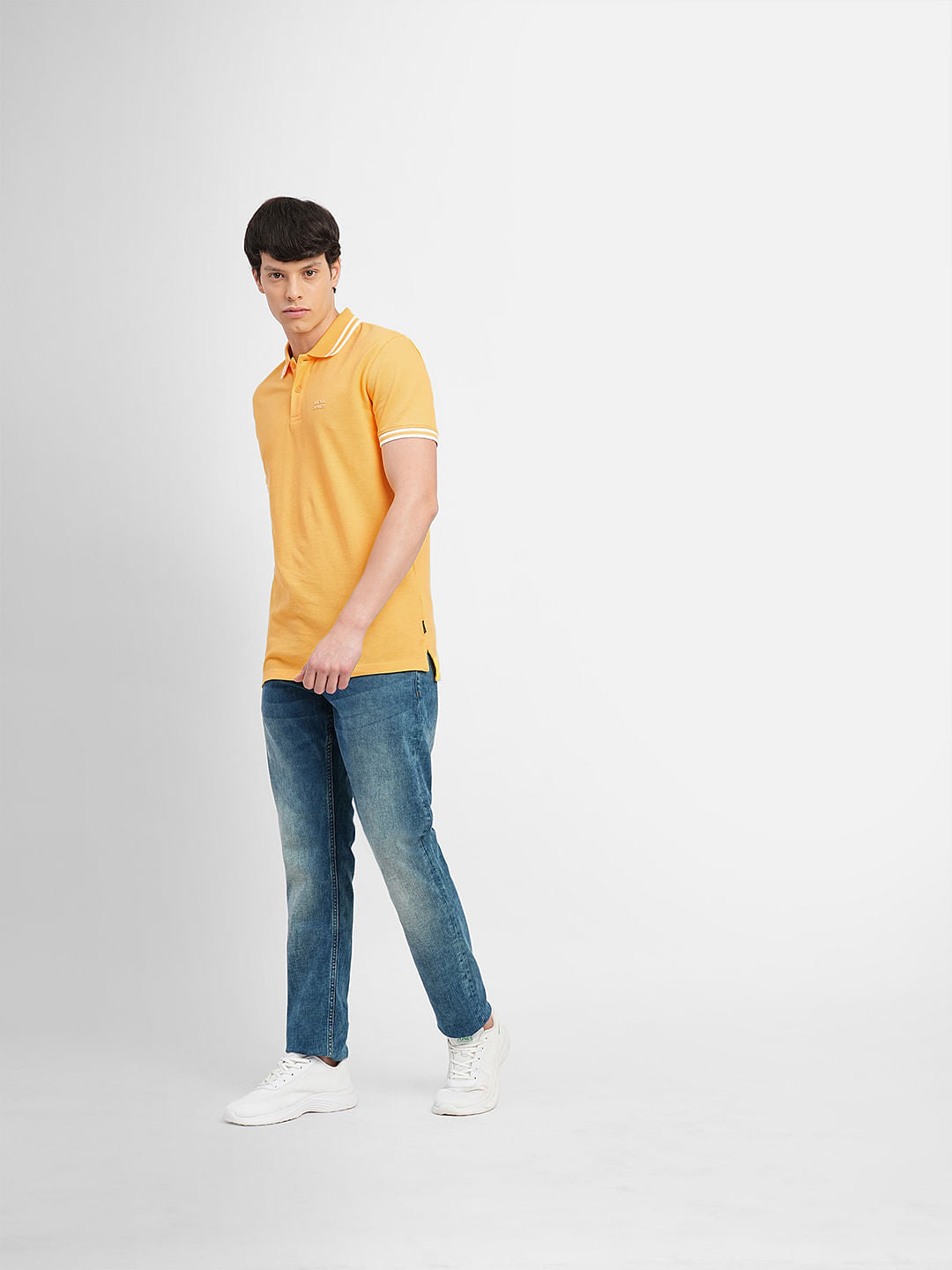 Yellow Contrast Tipping Polo T-shirt