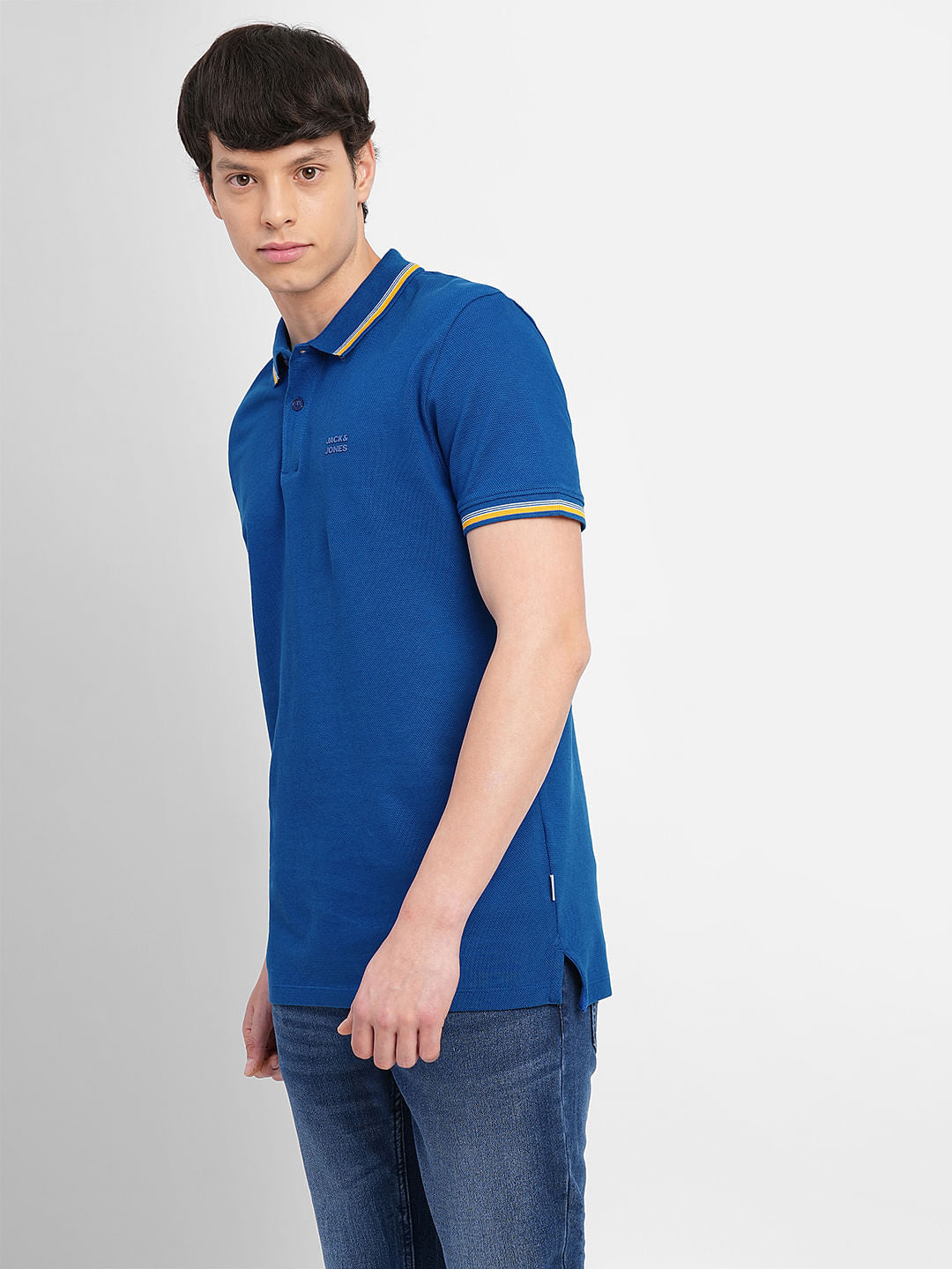 Dark Blue Contrast Tipping Polo T-shirt