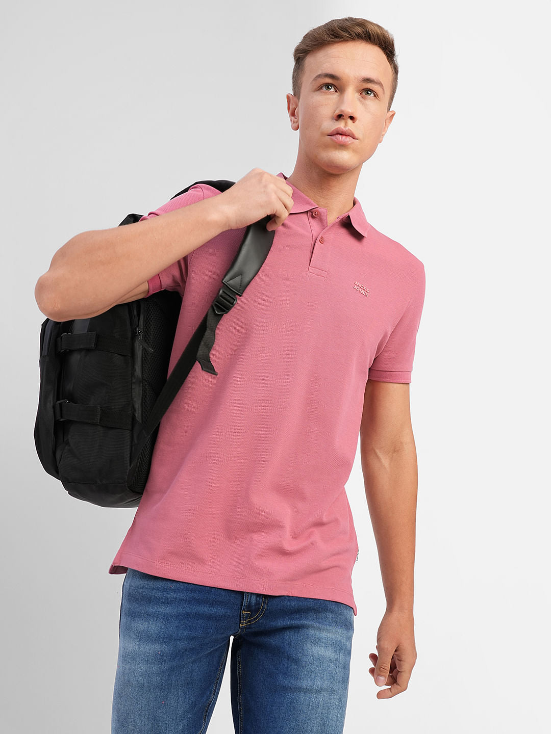 Mauve Polo Neck T-shirt - S