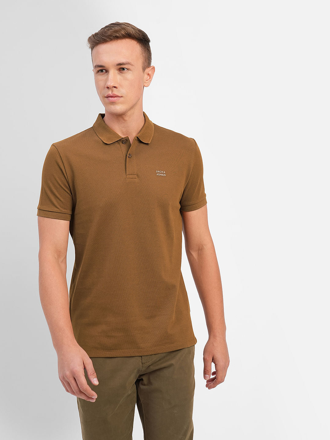 Dark Brown Polo Neck T-shirt