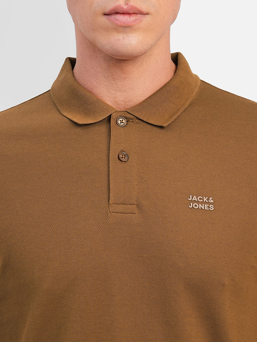 Dark Brown Polo Neck T-shirt