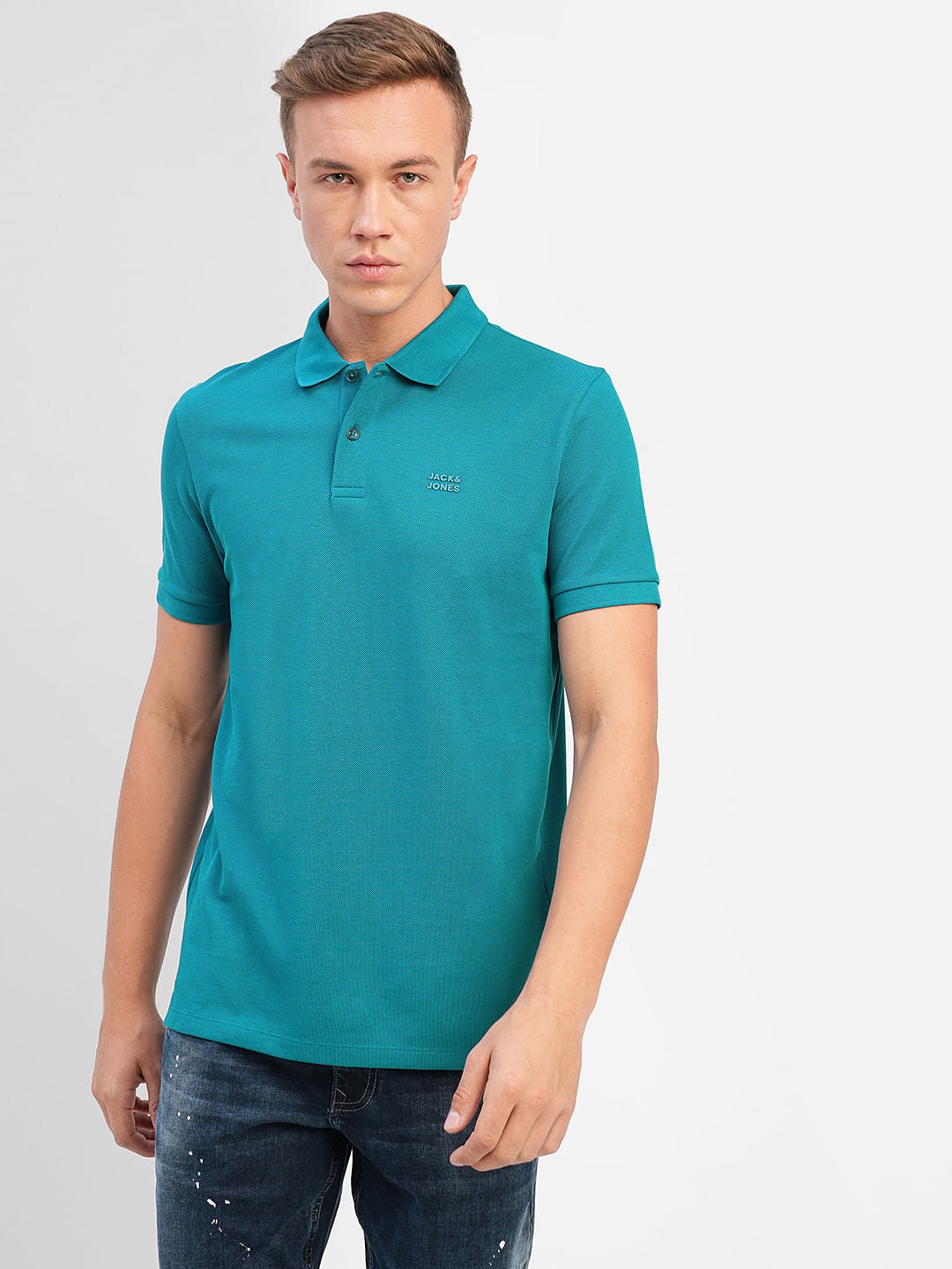 Blue Polo Neck T-shirt