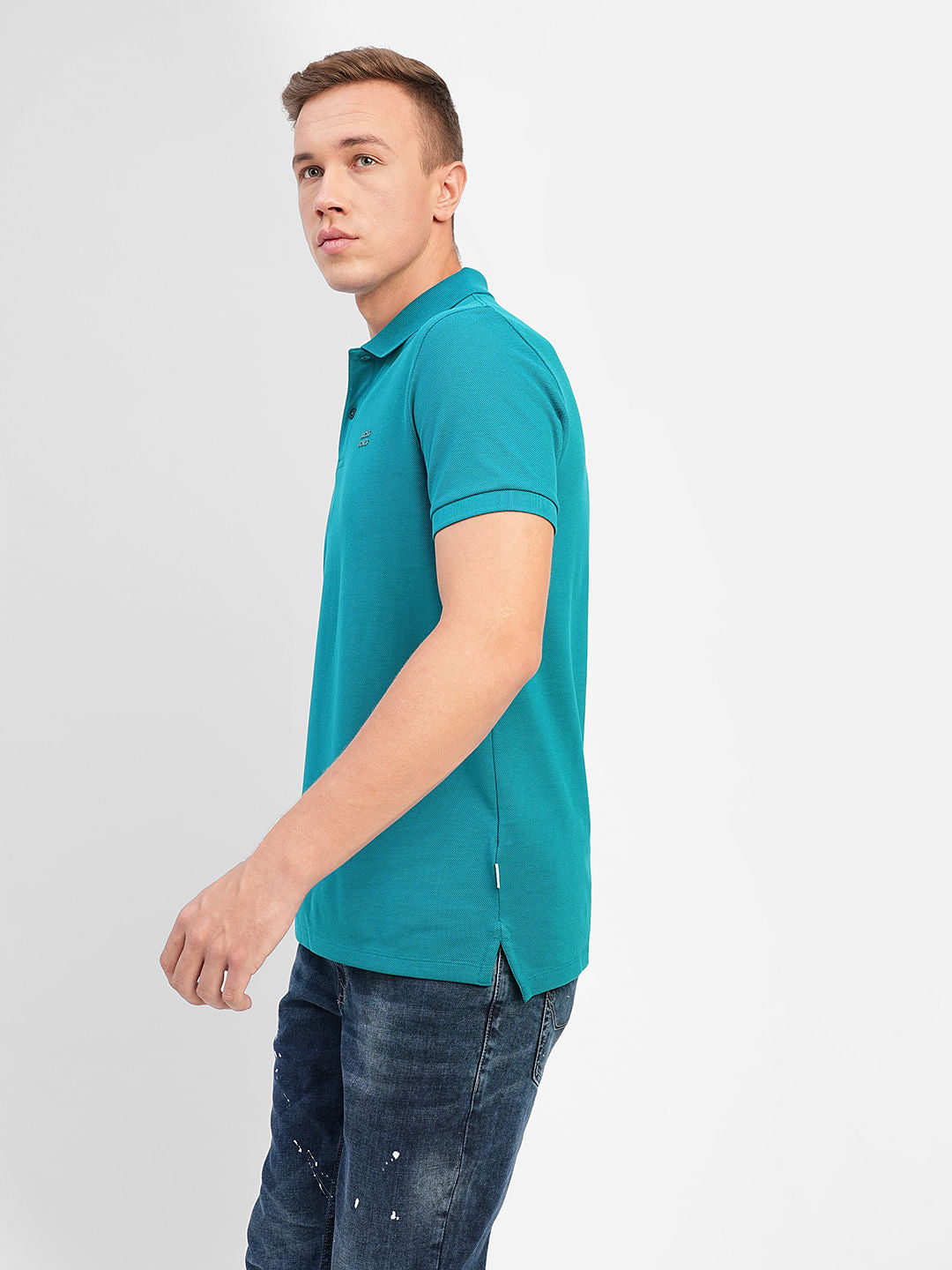 Blue Polo Neck T-shirt
