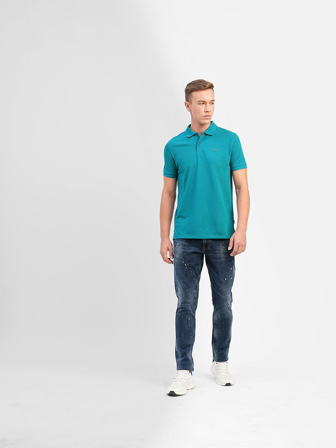 Blue Polo Neck T-shirt