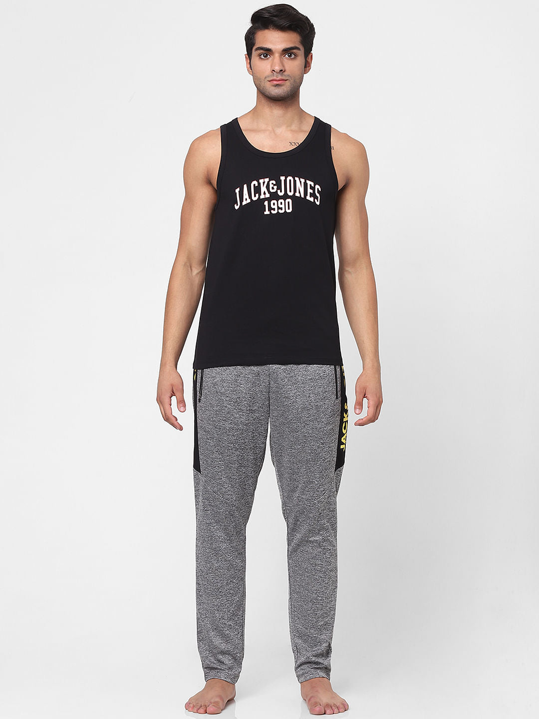 Black Logo Print Vest - S