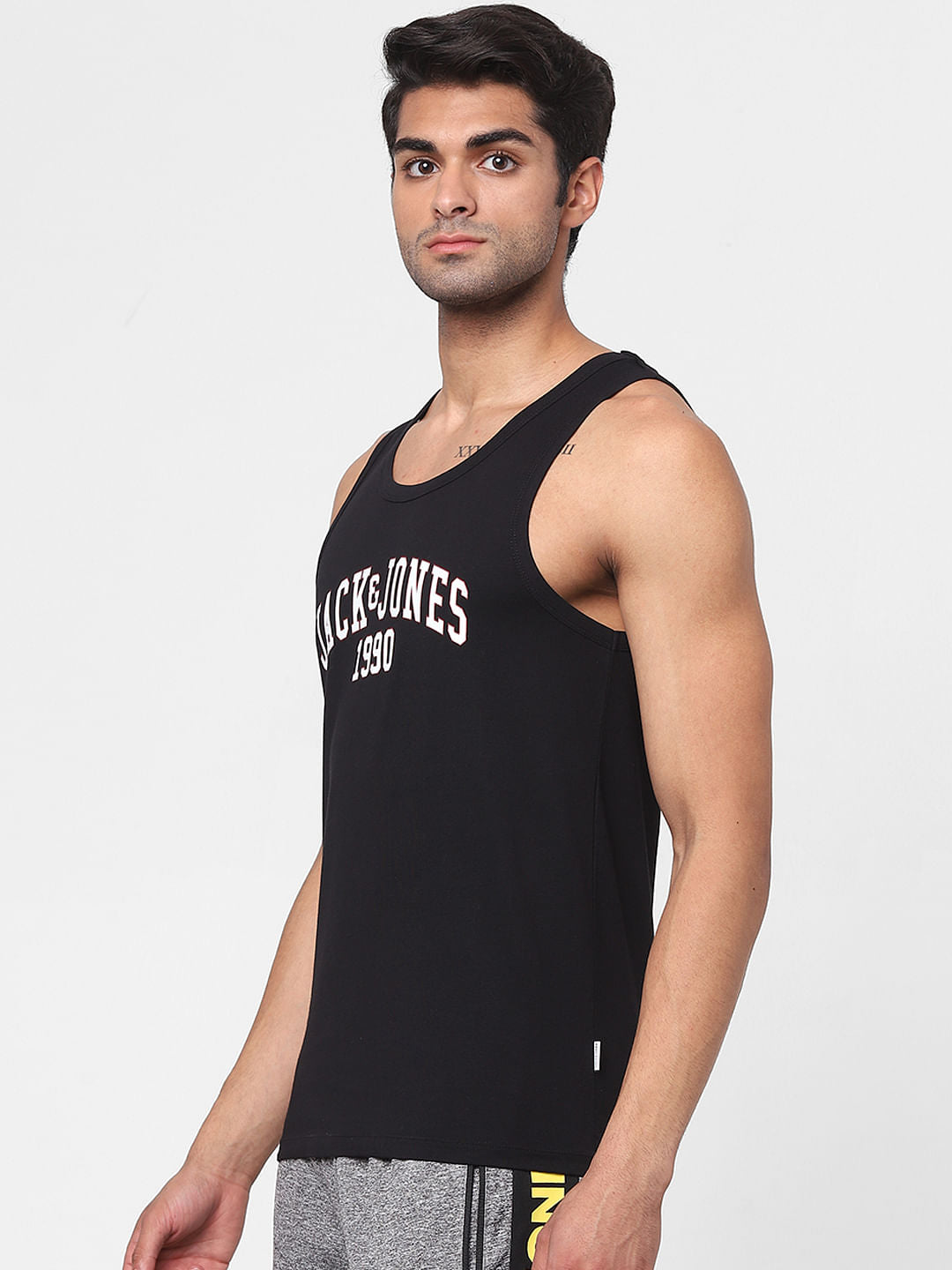 Black Logo Print Vest