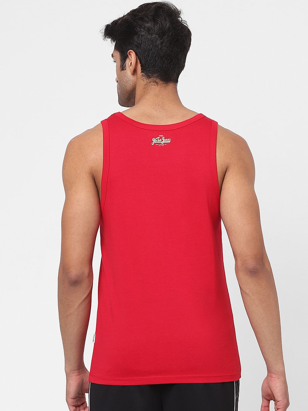 Red Slogan Print Vest