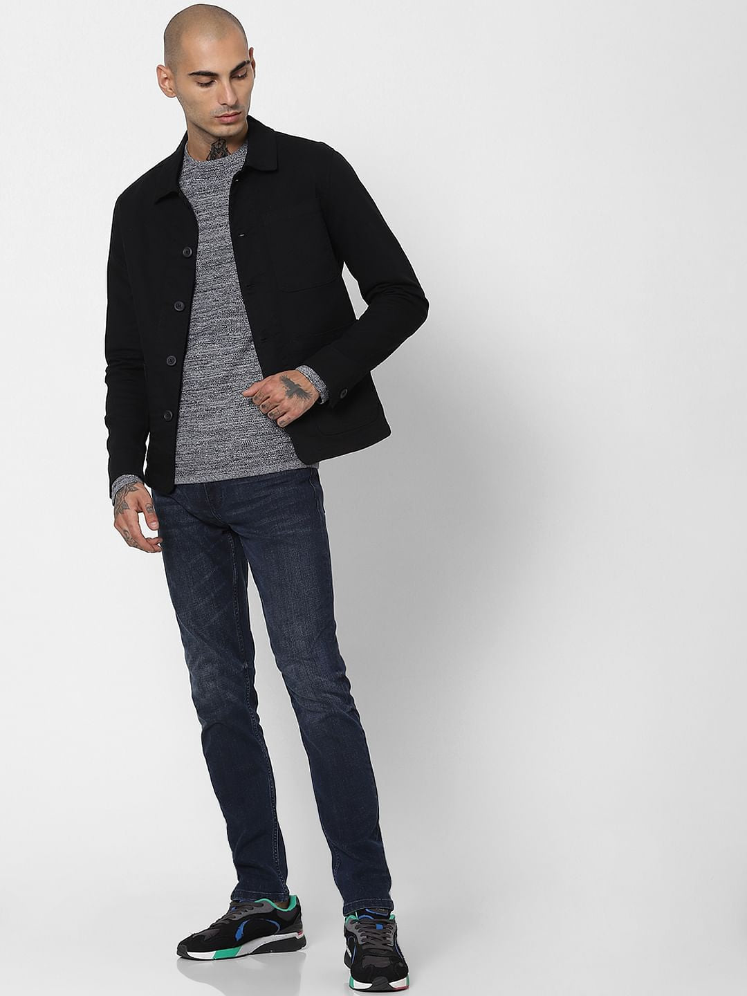 Black Twill Weave Jacket - XS