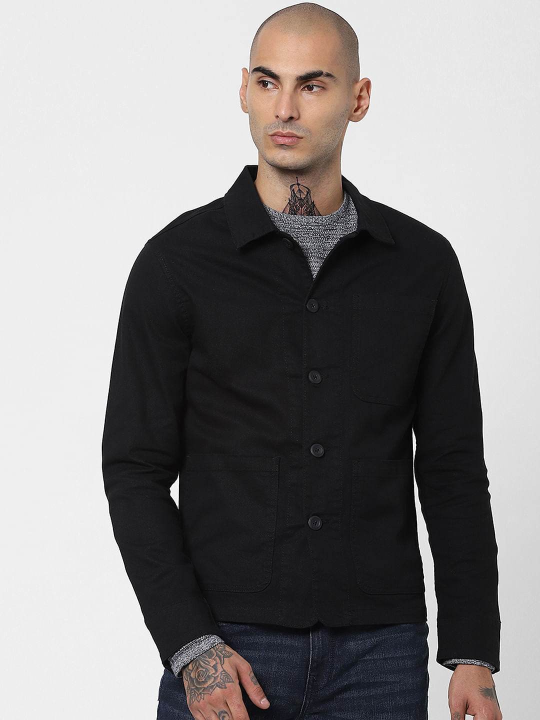 Black Twill Weave Jacket