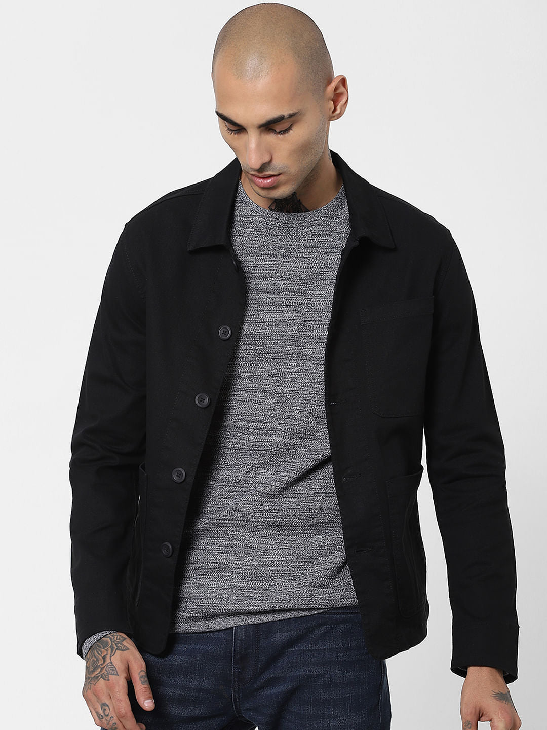 Black Twill Weave Jacket
