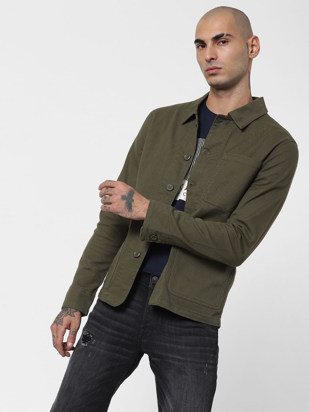 Green Twill Weave Jacket - XS