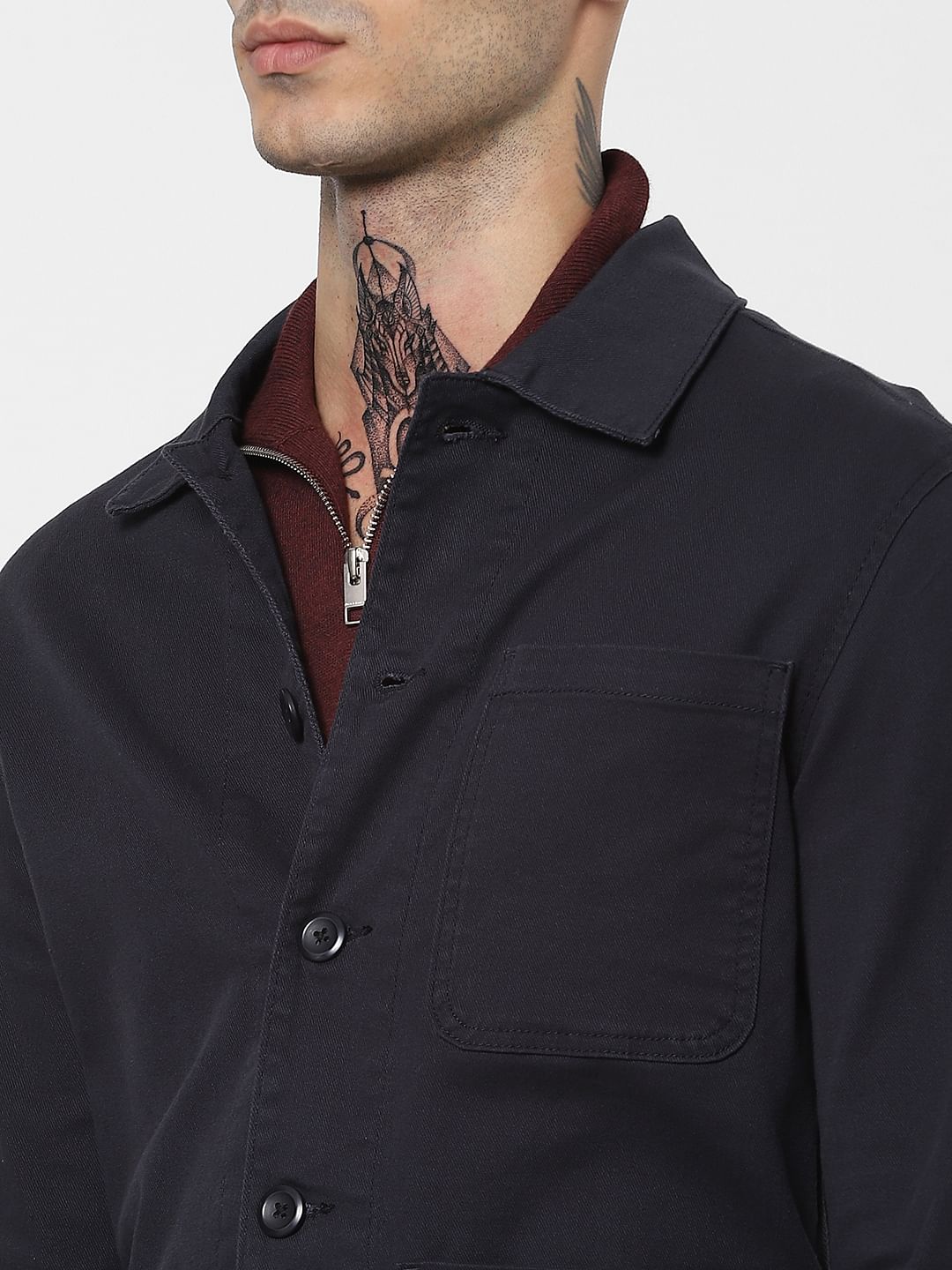 Dark Grey Twill Weave Jacket