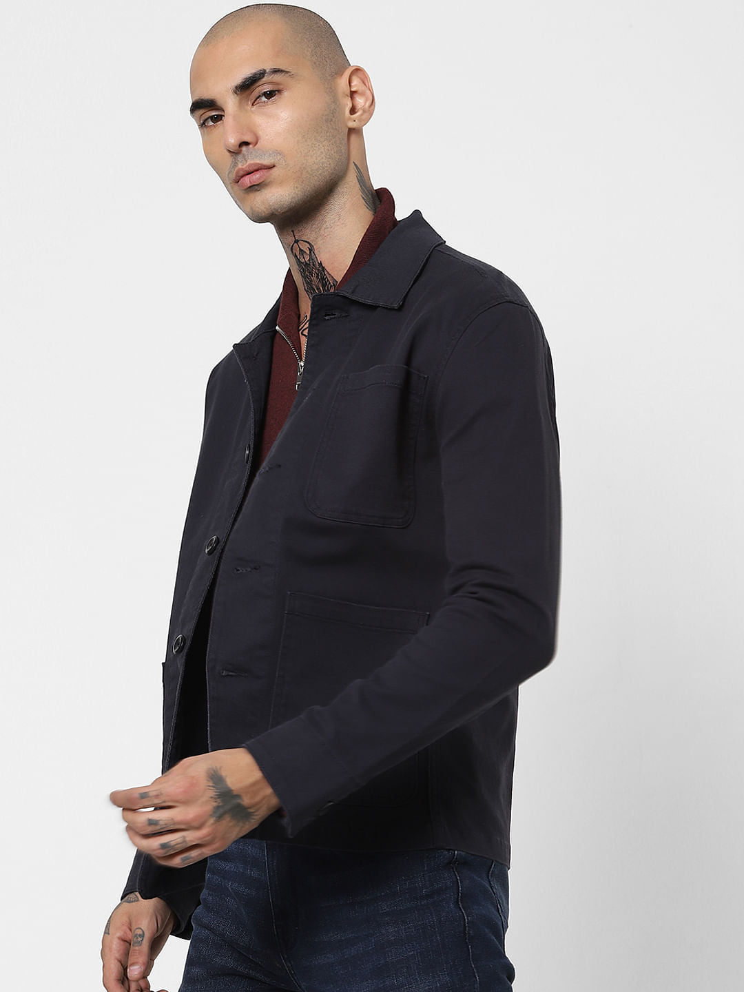 Dark Grey Twill Weave Jacket