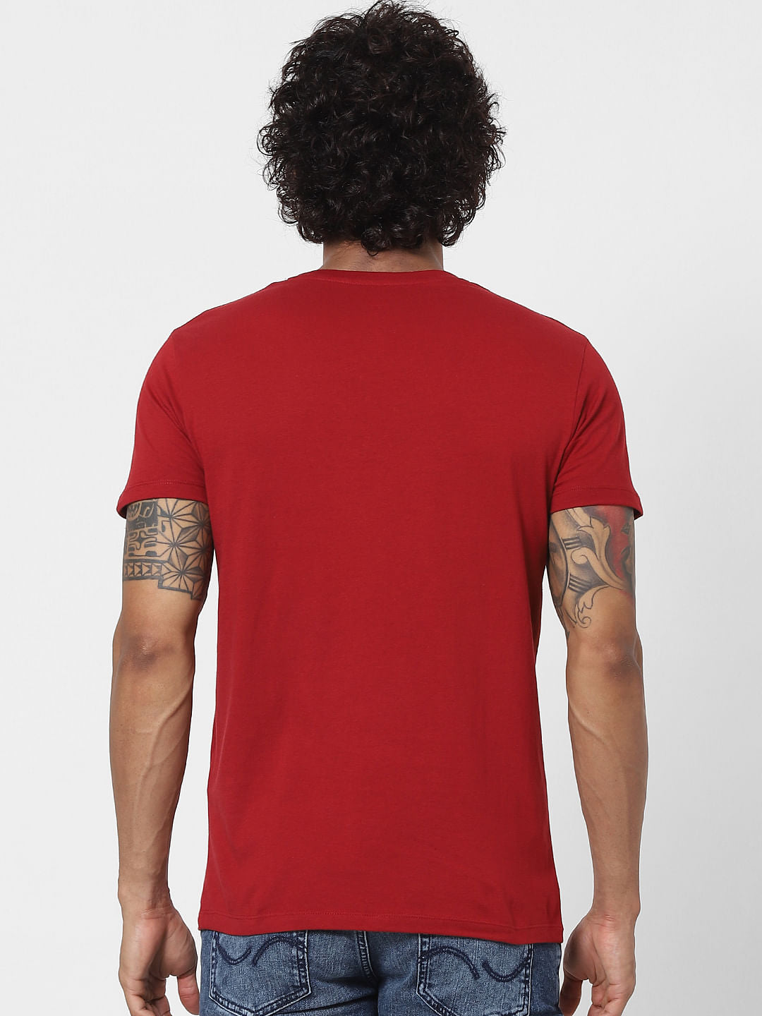 Red Logo Print Crew Neck T-shirt