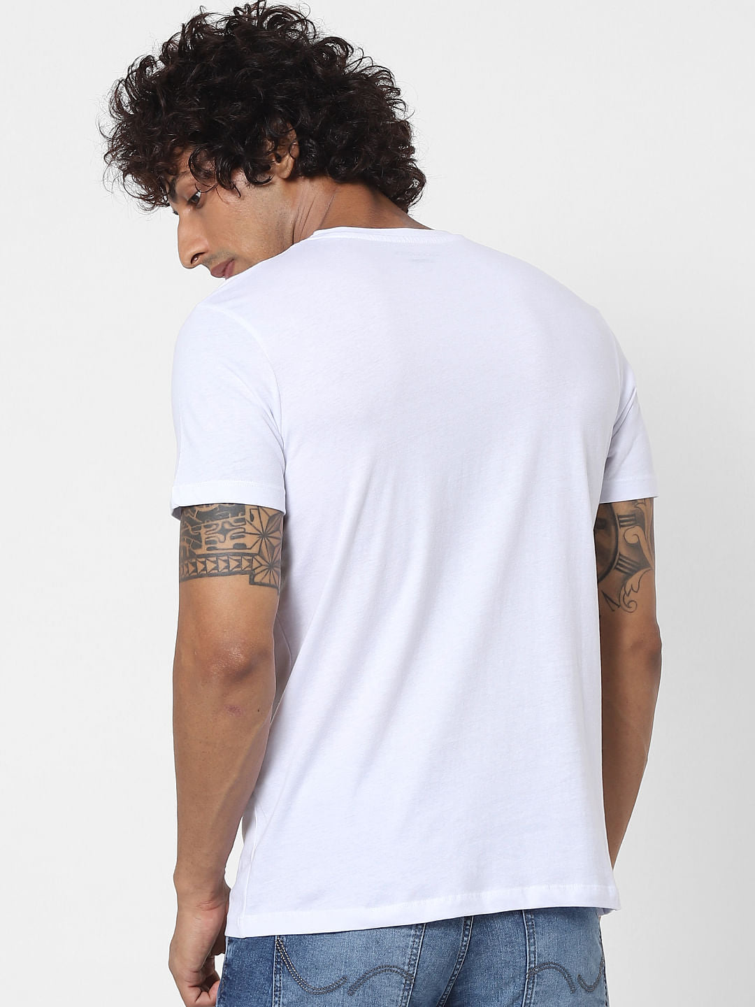 White Graphic Print Crew Neck T-shirt