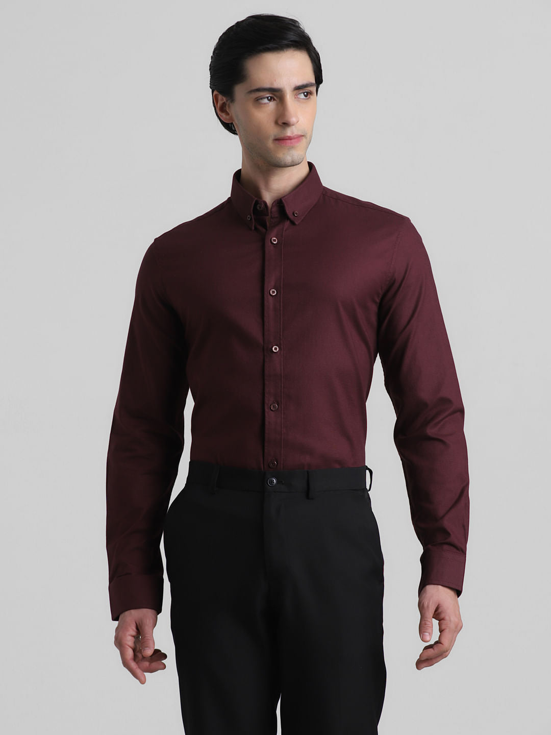 Maroon Formal Full Sleeves Shirt