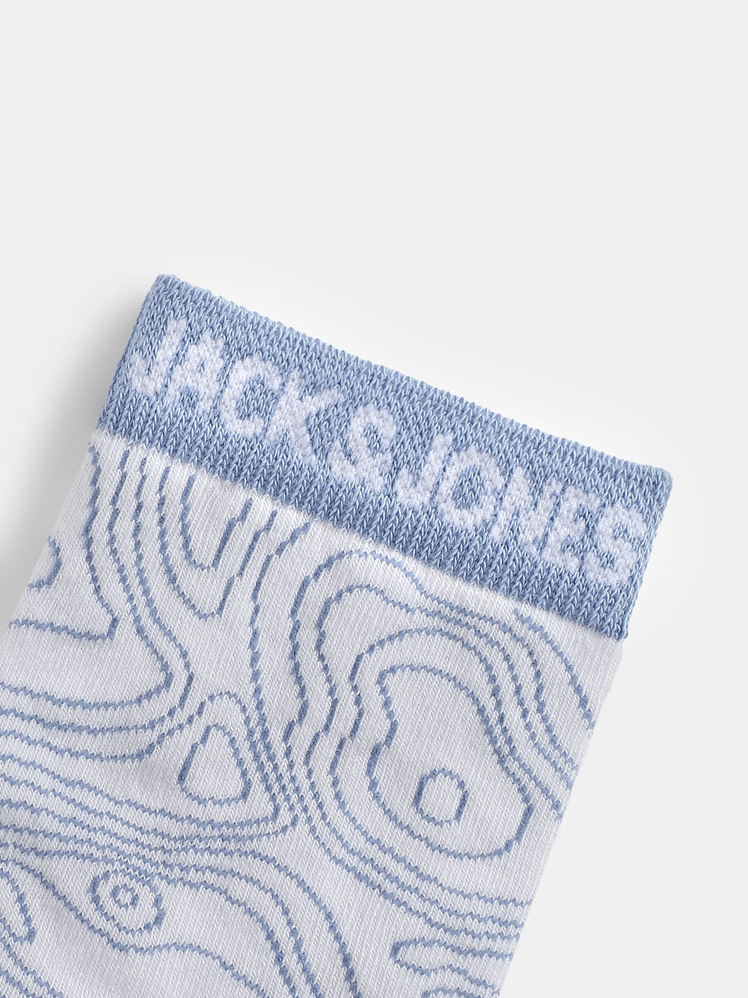 Light Blue Printed Mid-Length Socks