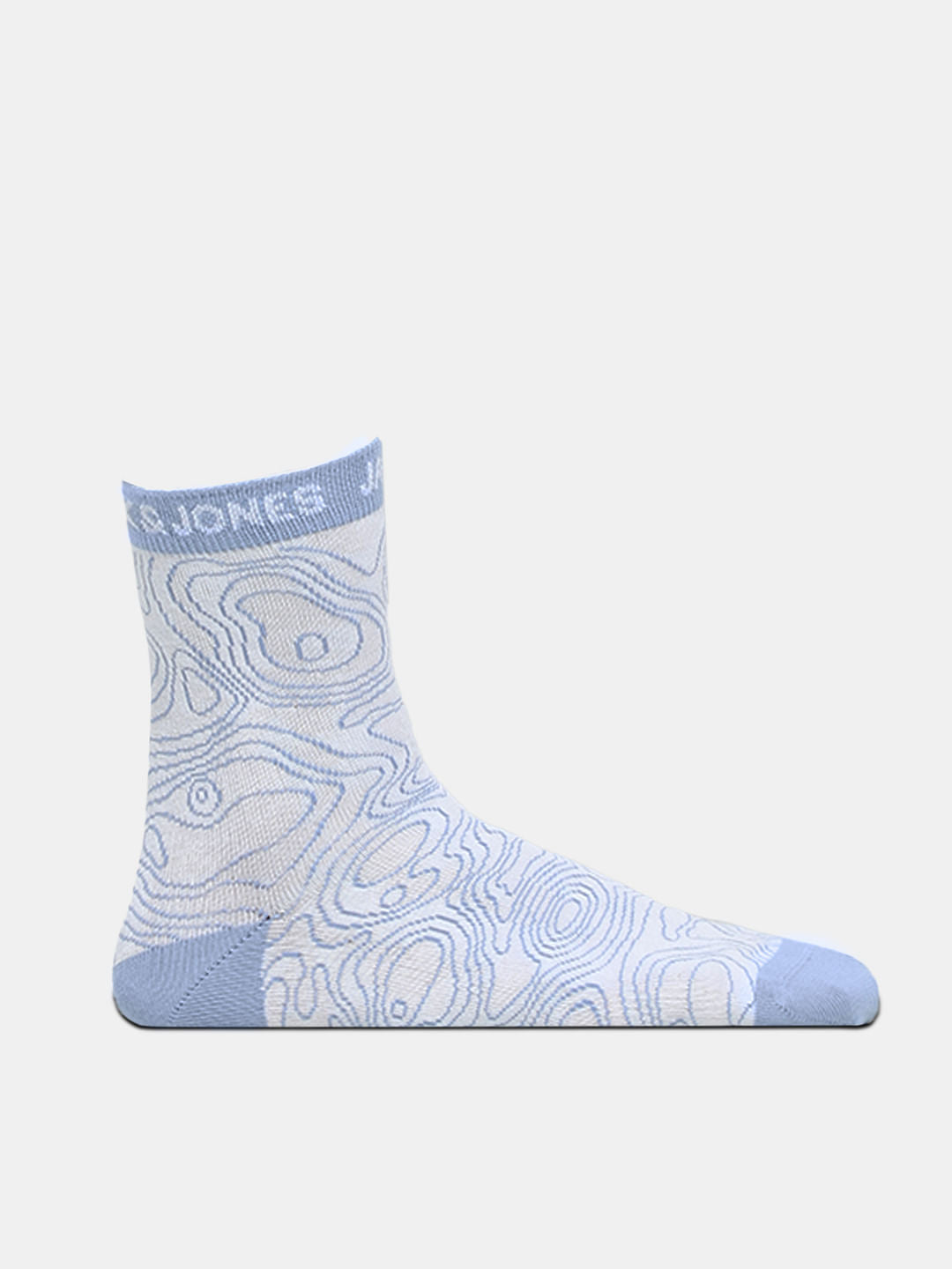 Light Blue Printed Mid-Length Socks