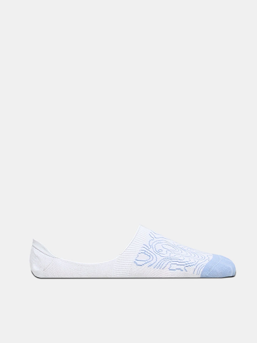 Light Blue Printed No-Show Socks