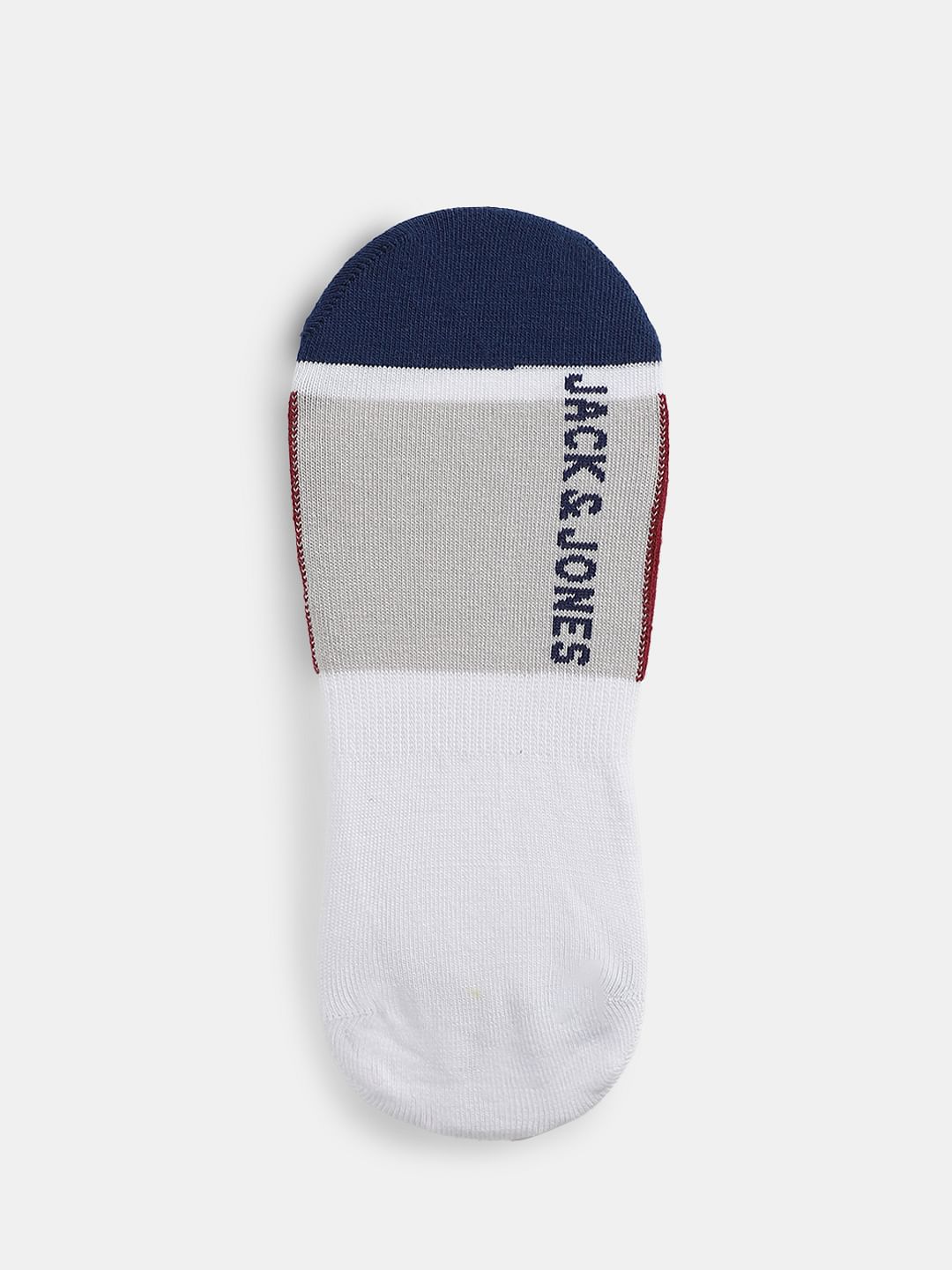 Blue Colourblocked No-Show Socks