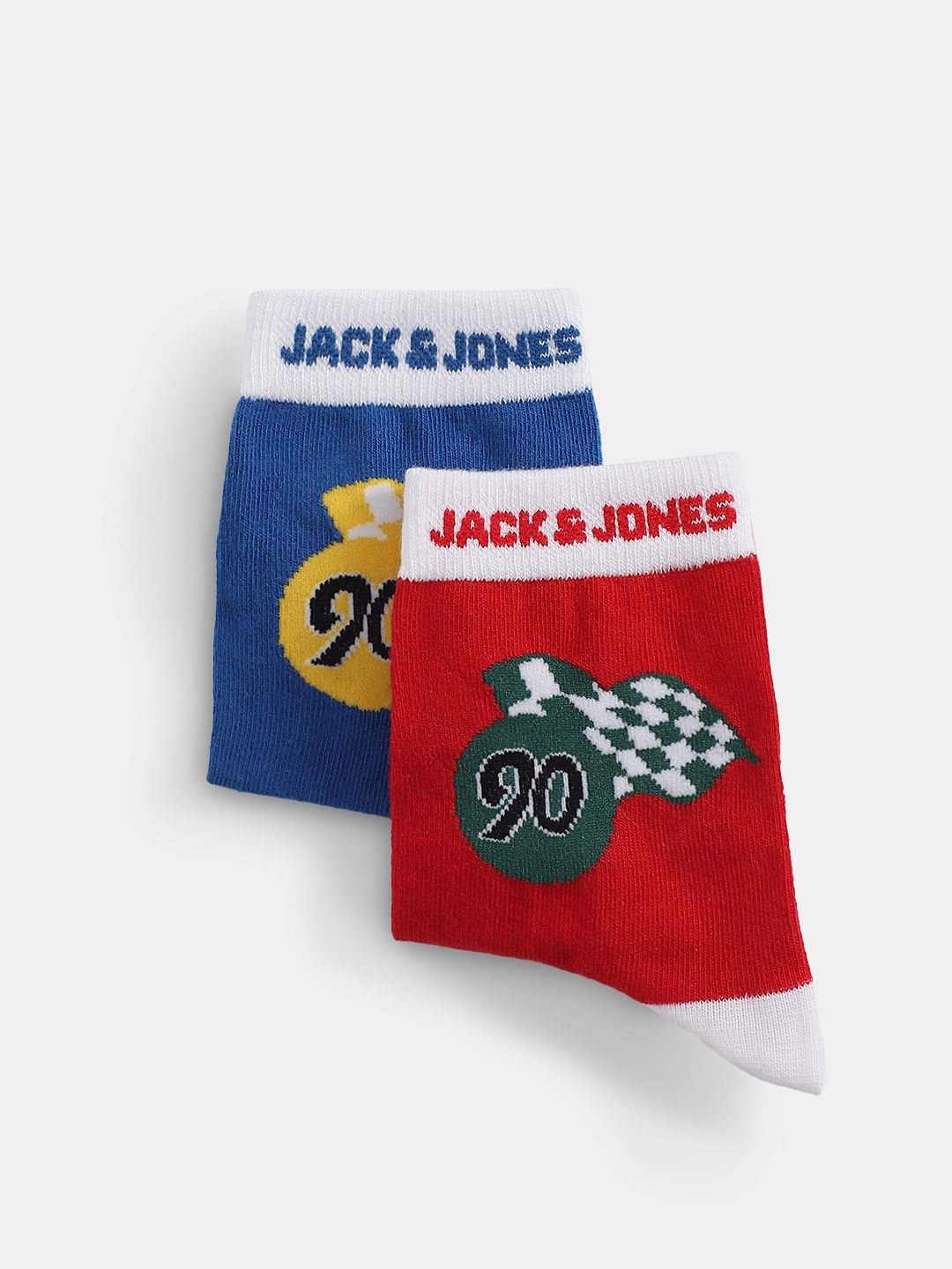Pack of 2 Racer Print Mid-Length Socks - ONE