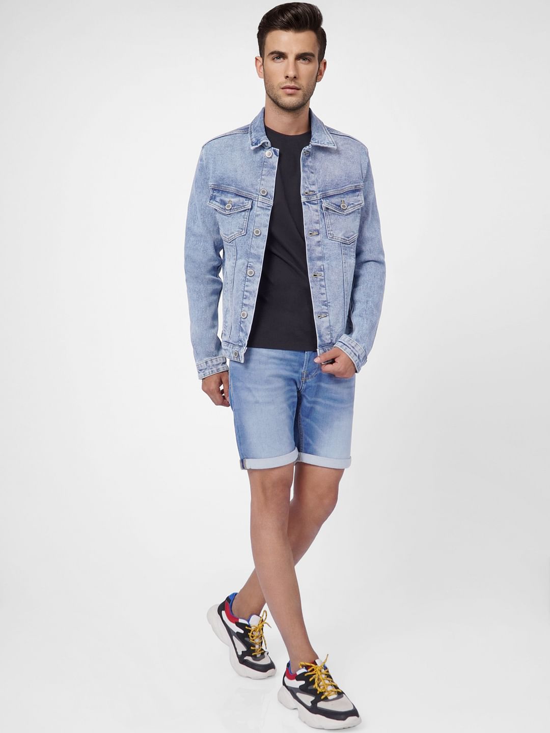Blue Denim Shorts - S
