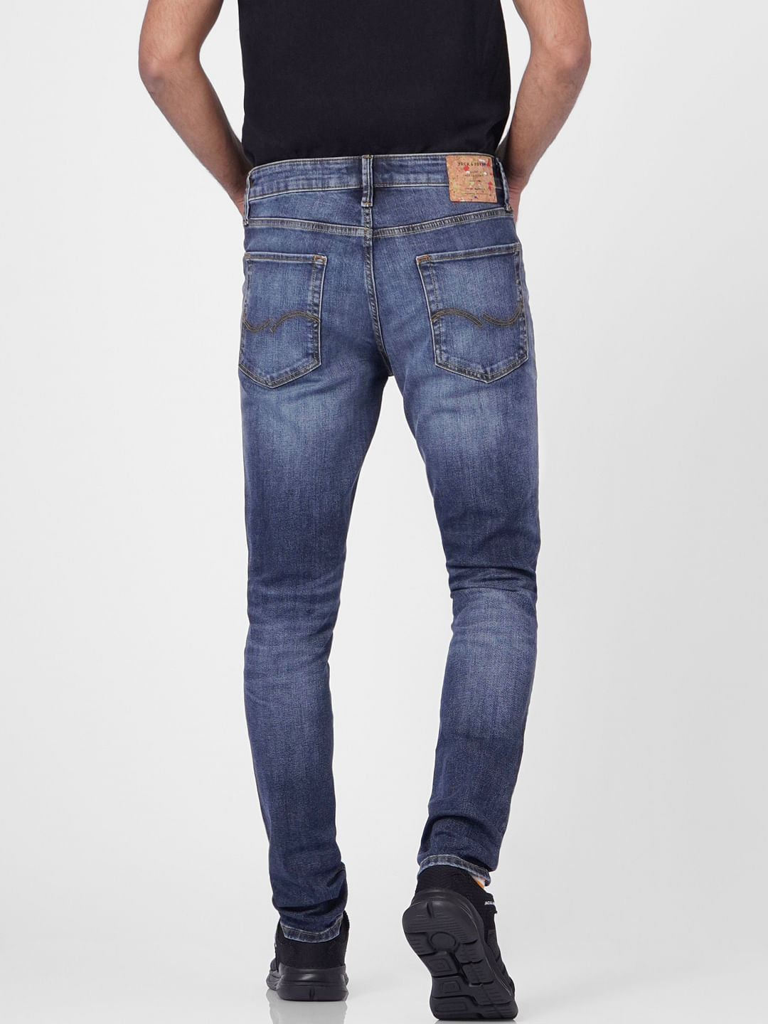 Blue Low Rise Distressed Liam Skinny Jeans